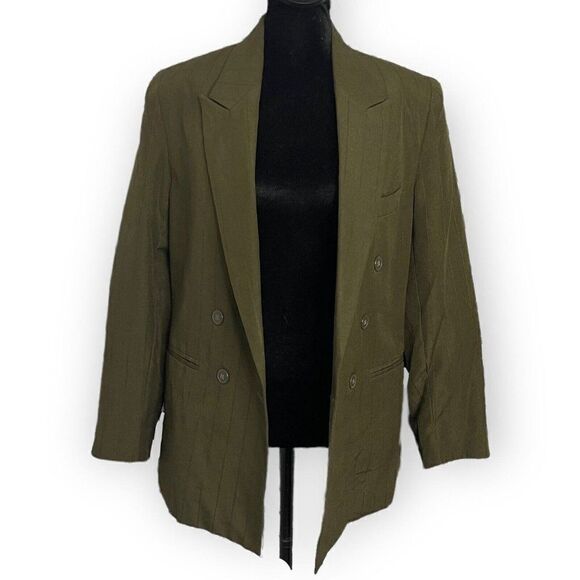 Baron DE Julio Blazer Jacket One Button Closure Size 16R Brown Gray Business - Picture 1 of 10